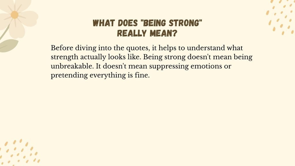 Being Strong